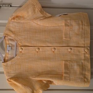 LIZ CLAIBORNE BRAND WOMEN'S PLUS GOLDEN FRONT BUTTON PROFESSIONAL JACKET SIZE 16